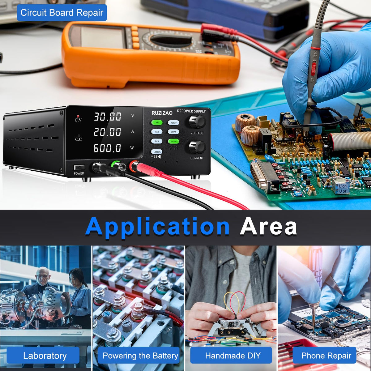 RUZIZAO 600W 30V 20A Adjustable Switching Power Supply Regulated DEMO