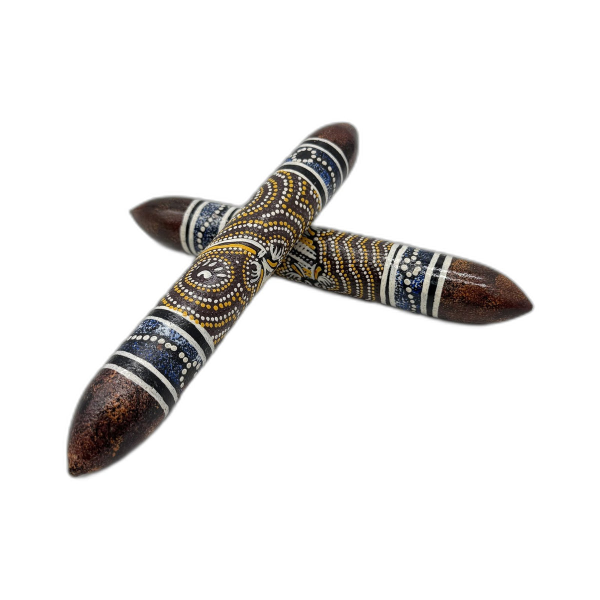 Hand-Painted Wooden Indigenous Australian Art Cultural Sticks Dot Hand Painted
