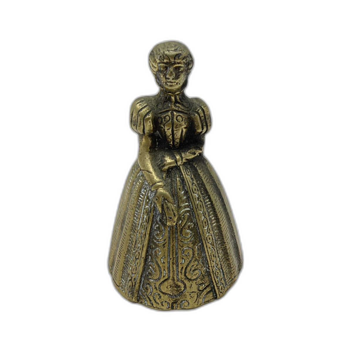 VINTAGE Brass Decorative Bell Ornate Victorian Antique Style Gold 10cm
