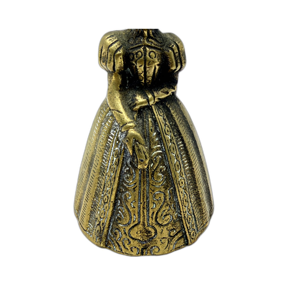 VINTAGE Brass Decorative Bell Ornate Victorian Antique Style Gold 10cm