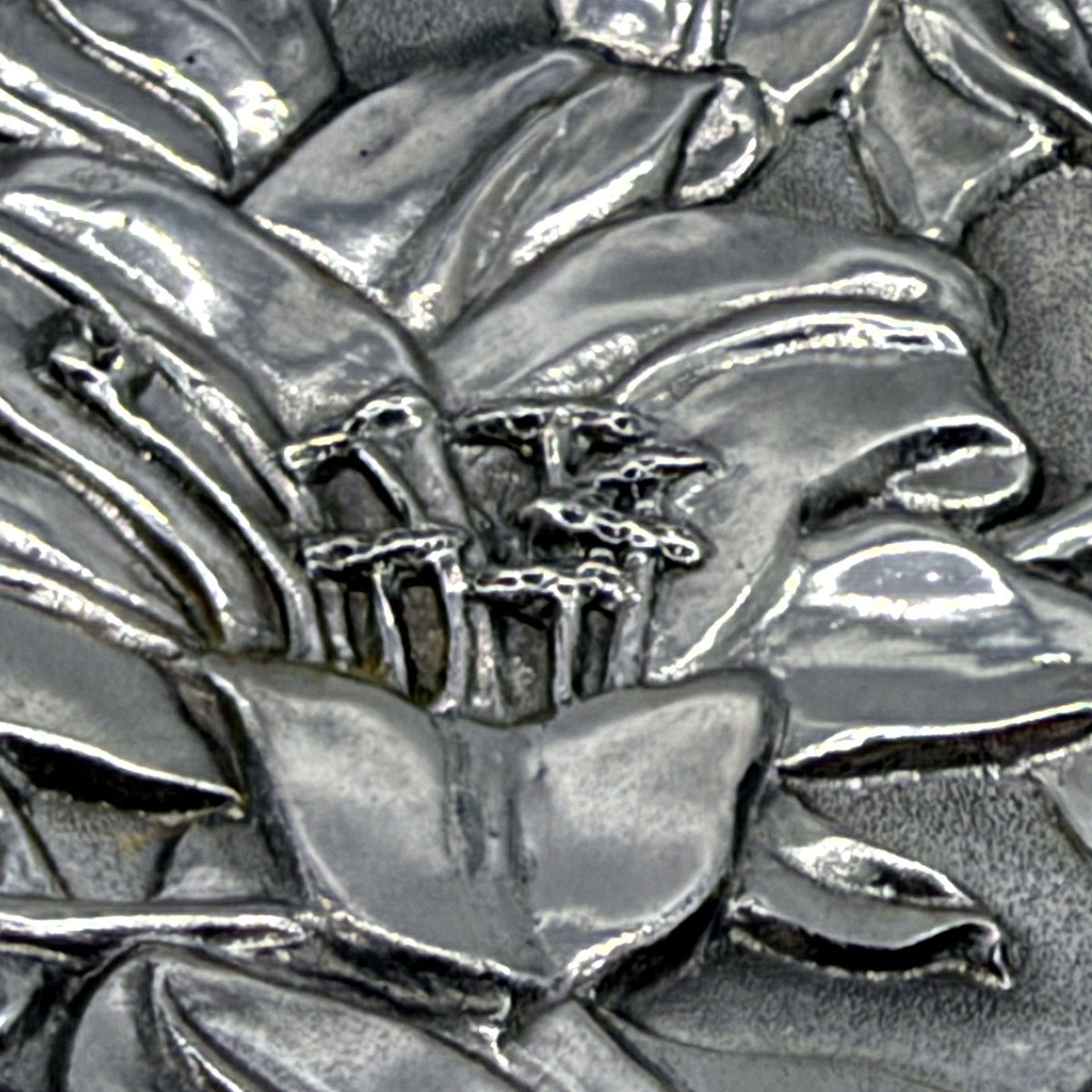 VINTAGE Selwin Peuter Silver Decorative Trinket Tray with Floral Tiger Lilly