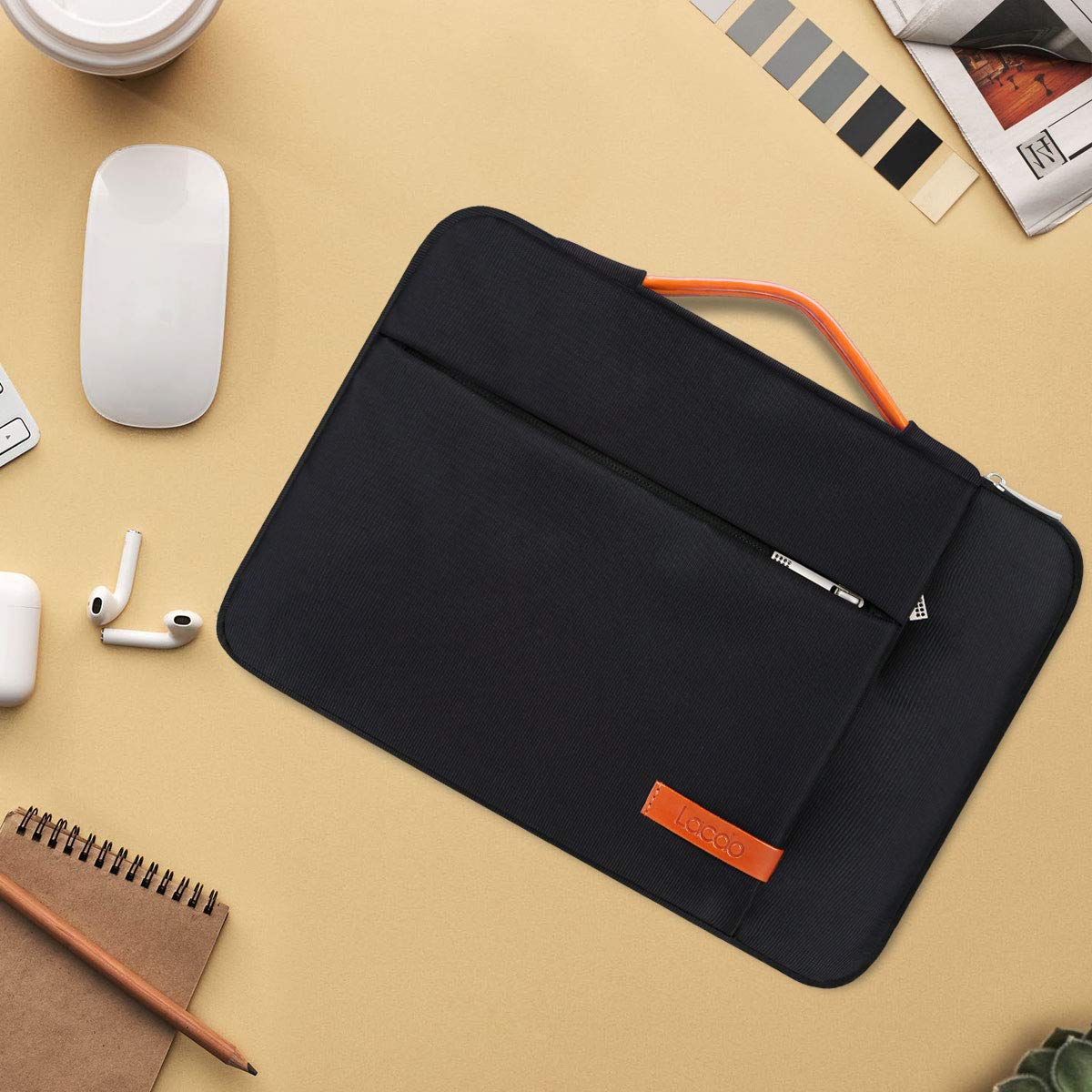 Lacdo 360° Sleeves Protective 14 Inch Laptop Sleeve Case in Black NEW