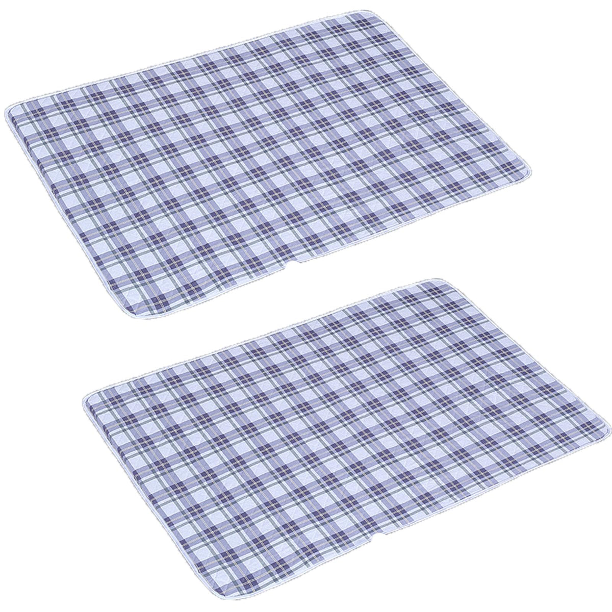 muhomuho 2 Pck Reusable Waterproof Underpads Incontinence Pads Blue Check NEW