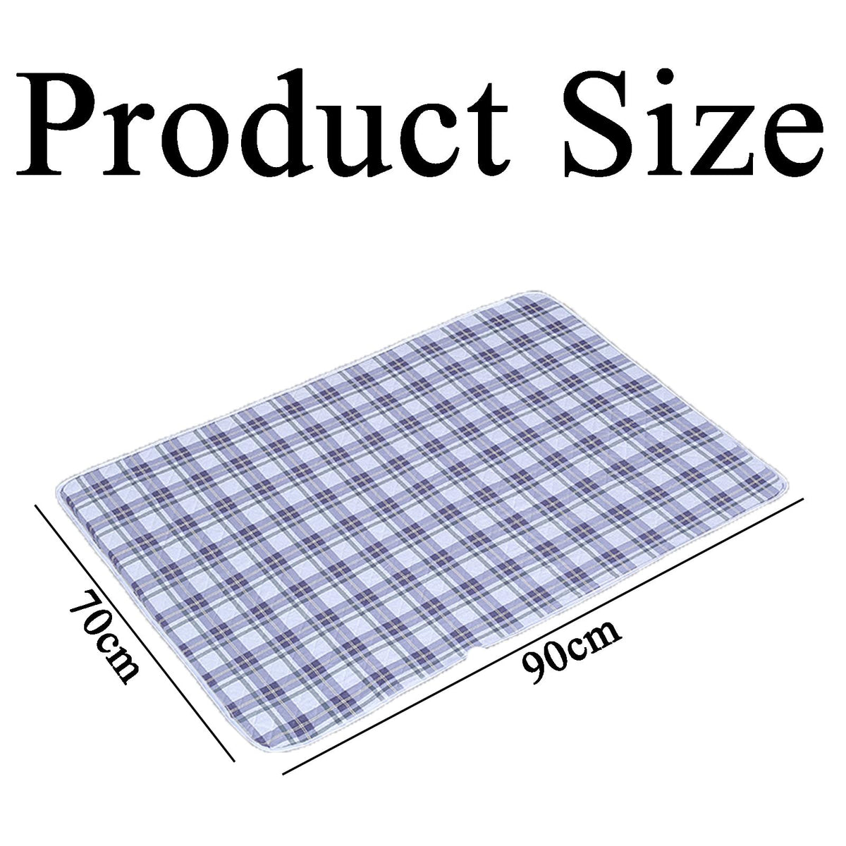 muhomuho 2 Pck Reusable Waterproof Underpads Incontinence Pads Blue Check NEW