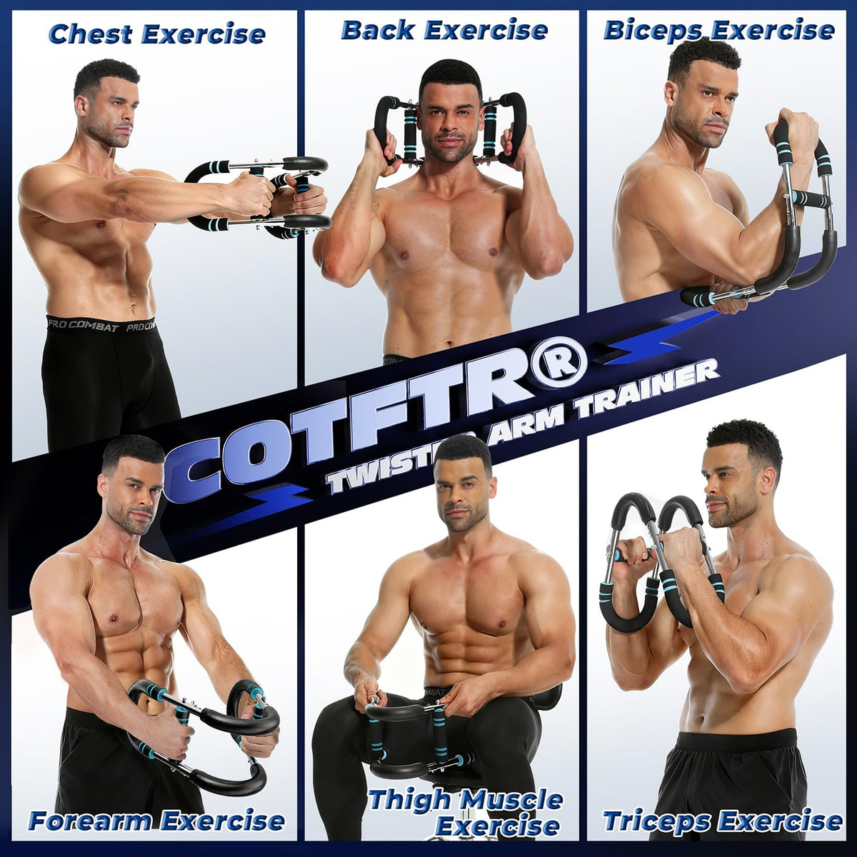 Cotftr Adjustable Chest Expander Multifunctional Arm Trainer 20-60lb NEW