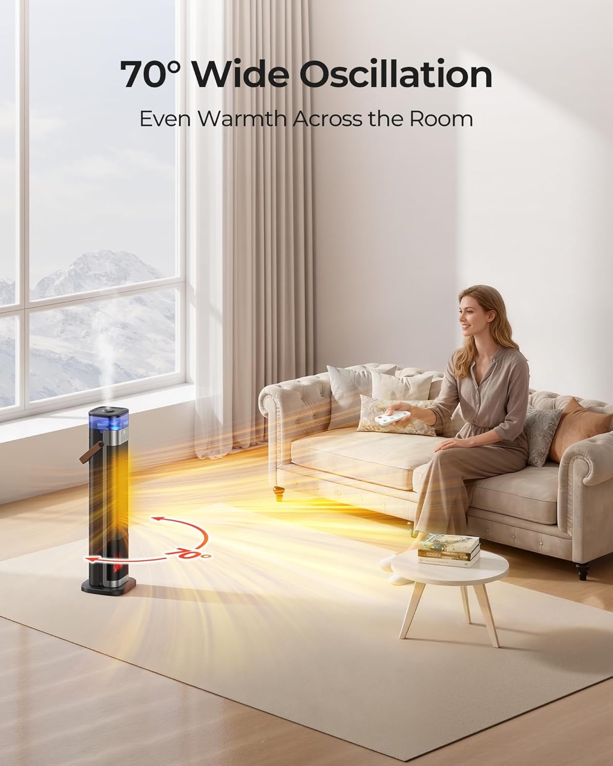 YOUYICI Portable Heating Space Heater 3 in 1 with Humidifier Black NEW