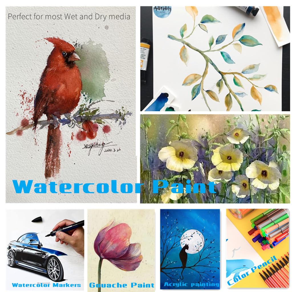 AOOK Watercolor A3 Paper Pad 140lb Mixed Media Art 20 Sheets 2 Pack NEW