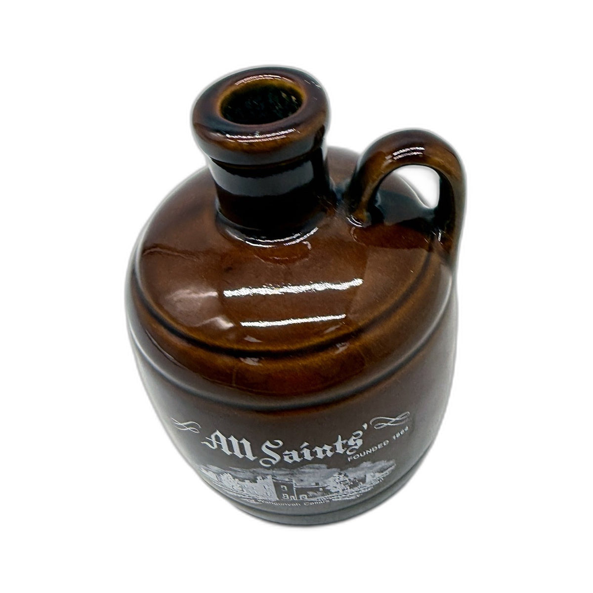COLLECTABLE All Saints Wahgunyah Cellars NSW Ceramic Wine Jug Decanter Brown
