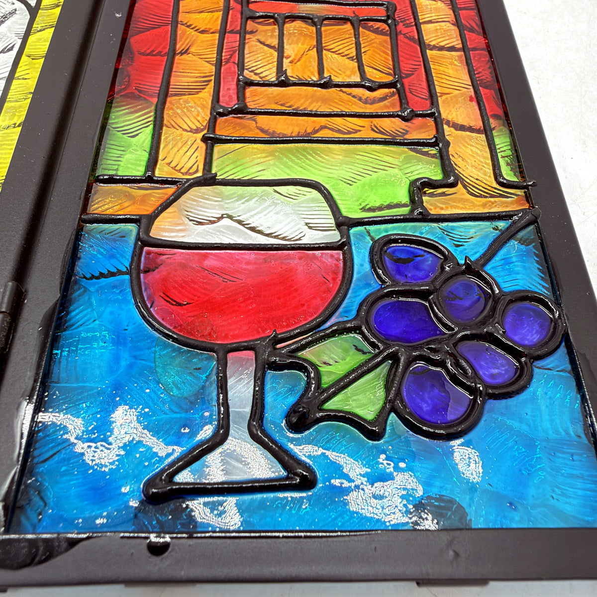 Made In Japan Stained Glass Window Panel Triptych Multi-Color Decorative Art