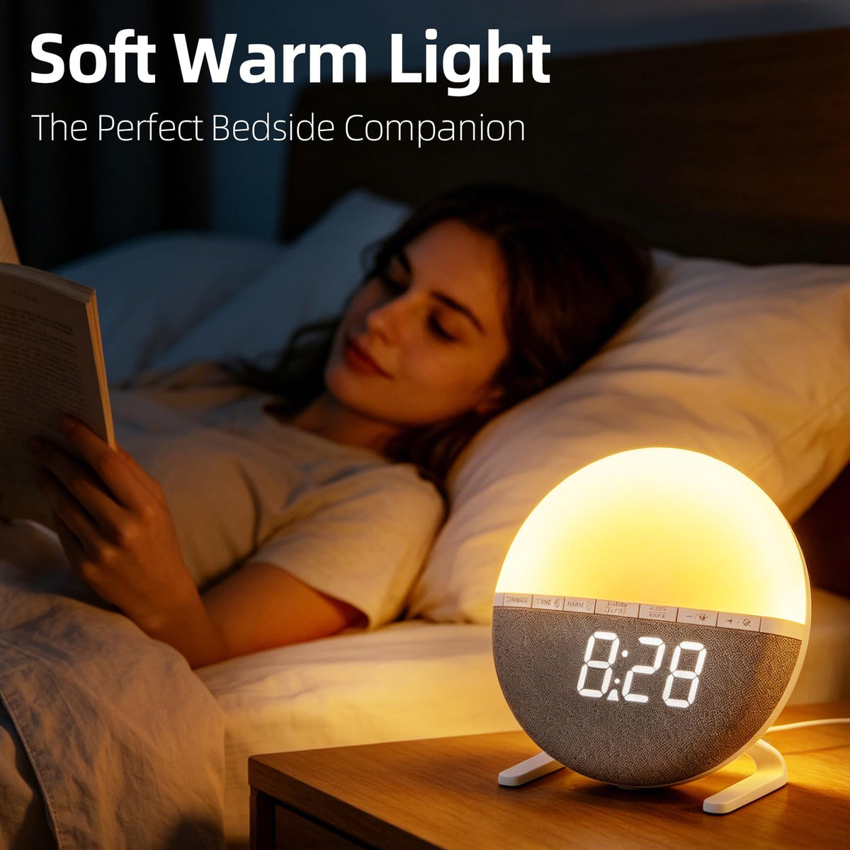 LeCoirrax Grey Sunrise Alarm Clock with Wake Up Light Simulation DEMO