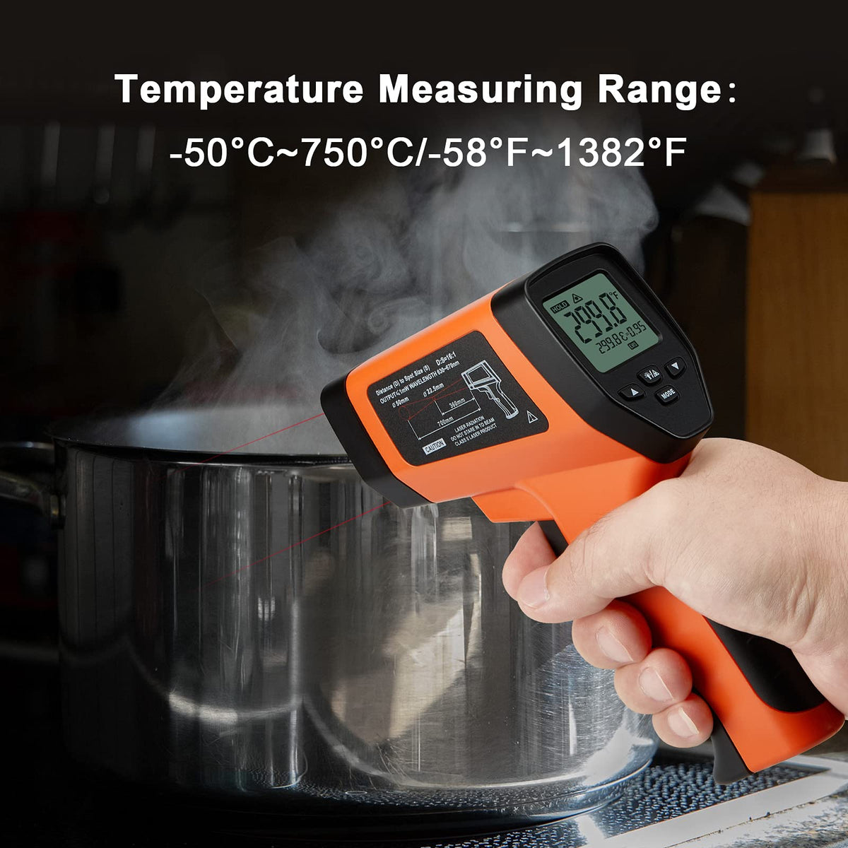 Inkbird Orange Infrared Thermometer Kitchen Food Temperature Gun NEW