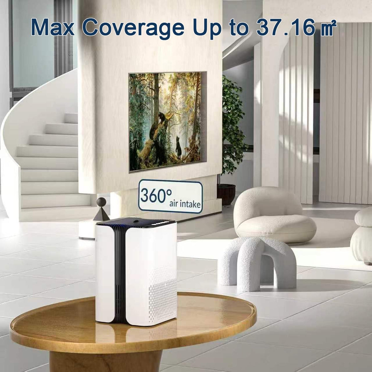KYUKRI Air Air Purifiers Purifier HEPA Filter Warm White Ultra-Quiet Sleep DEMO