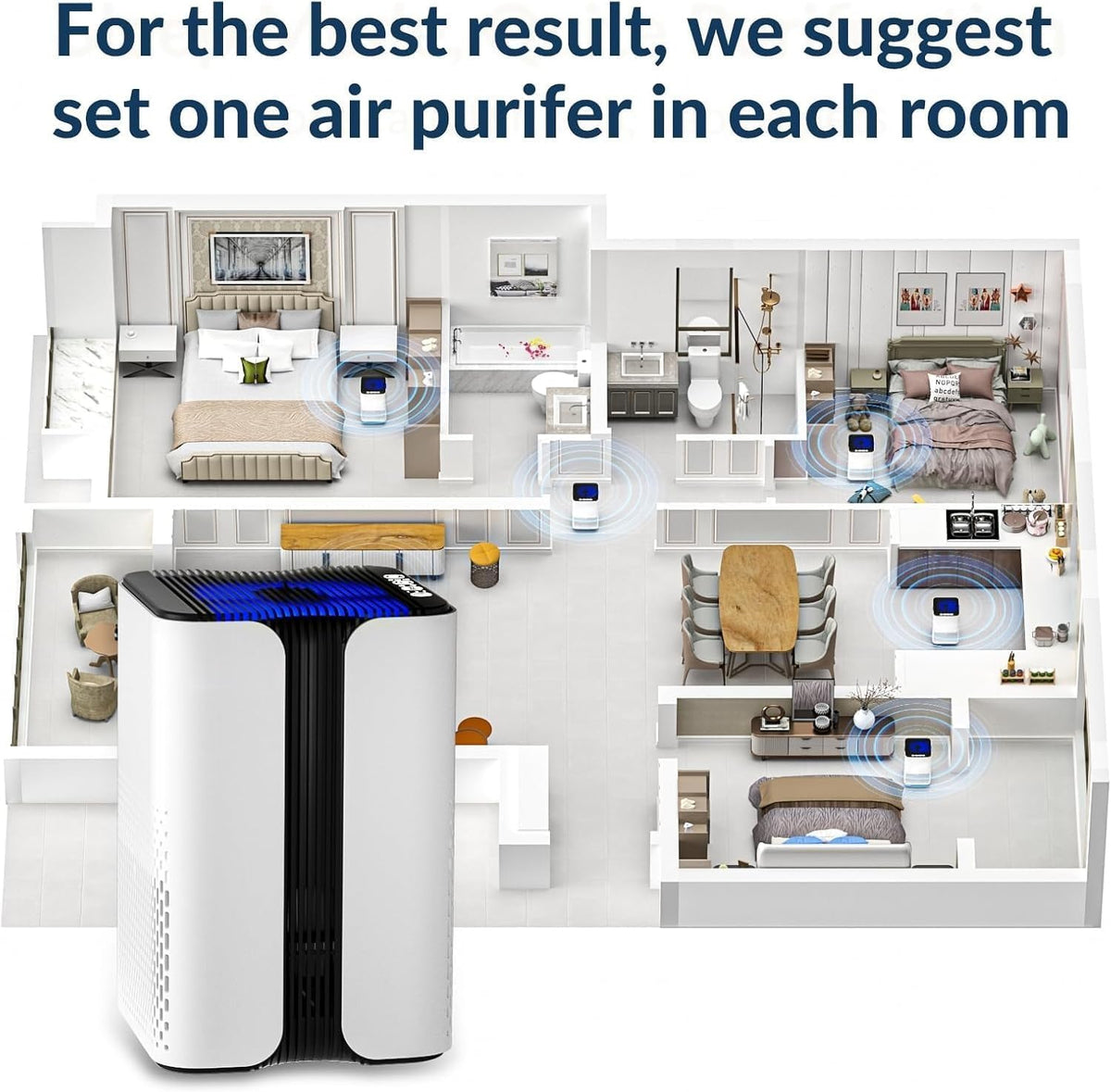 KYUKRI Air Air Purifiers Purifier HEPA Filter Warm White Ultra-Quiet Sleep DEMO