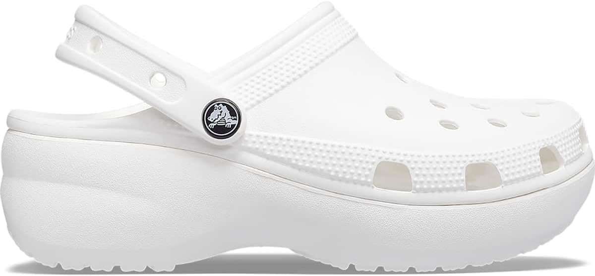 Crocs Classic Clogs Platform Clog White Comfortable Slip-On Shoes Women US 6 NEW