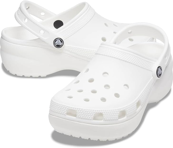 Crocs Classic Clogs Platform Clog White Comfortable Slip-On Shoes Women US 6 NEW