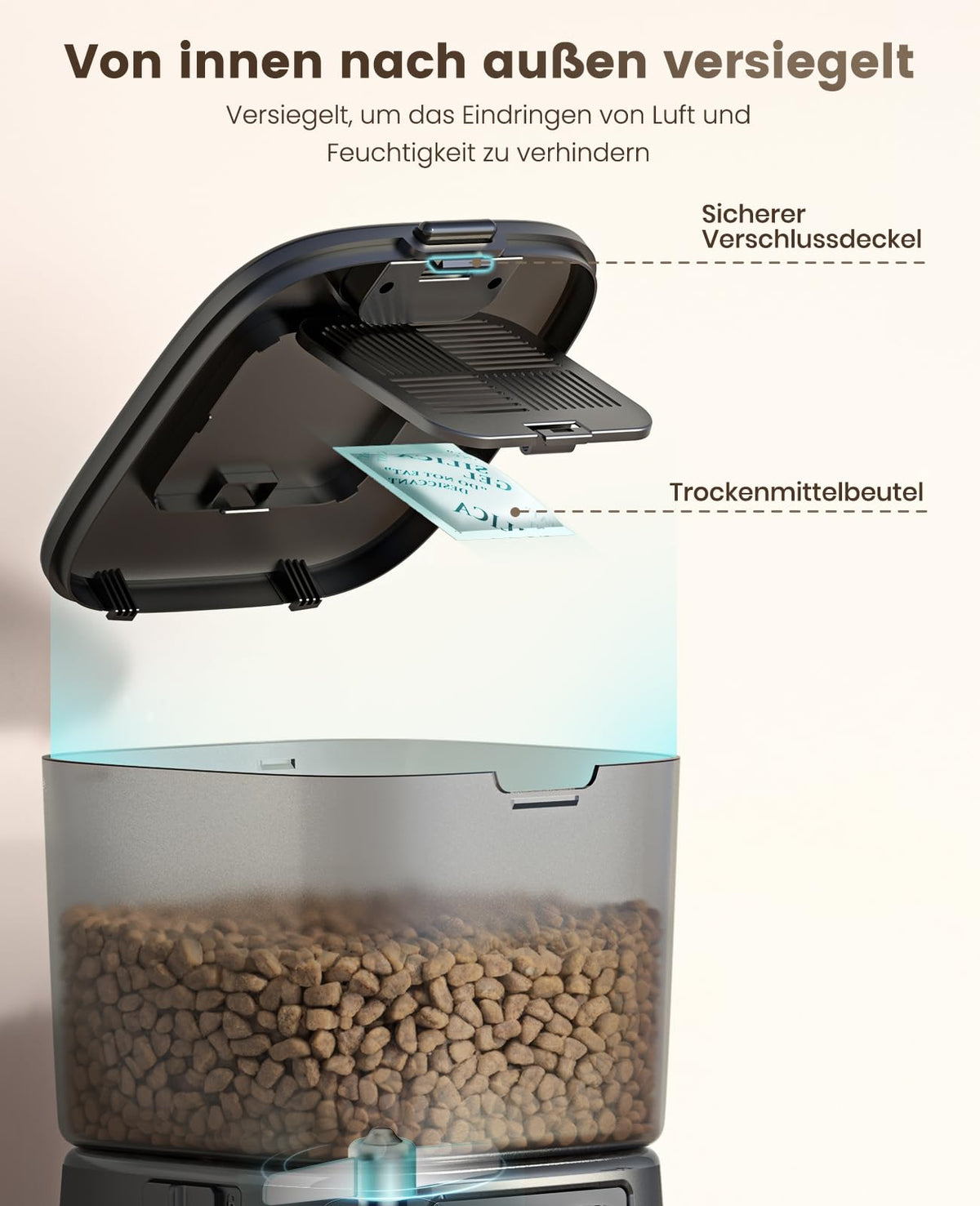 oneisall Automatic Cat Feeder 3.5L Black Smart Timed Pet Food Dispenser DEMO