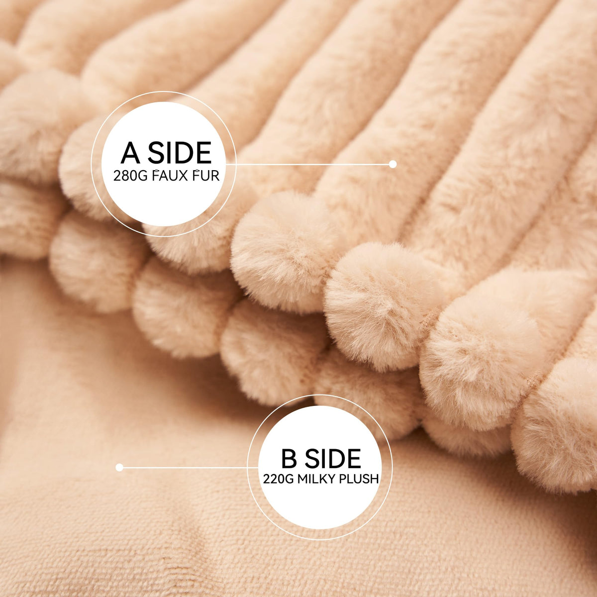GOTCOZY Electric Heated Faux Fur Blanket Eggnog Beige Throw 130 x 160cm DEMO
