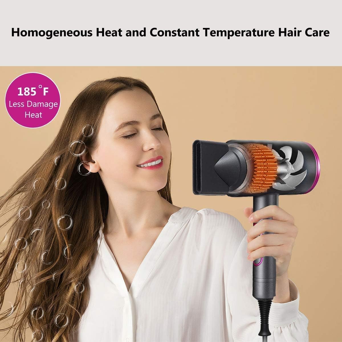 Tamefox Professional Hair Dryer 2000W Ionic Black with Nozzles DEMO