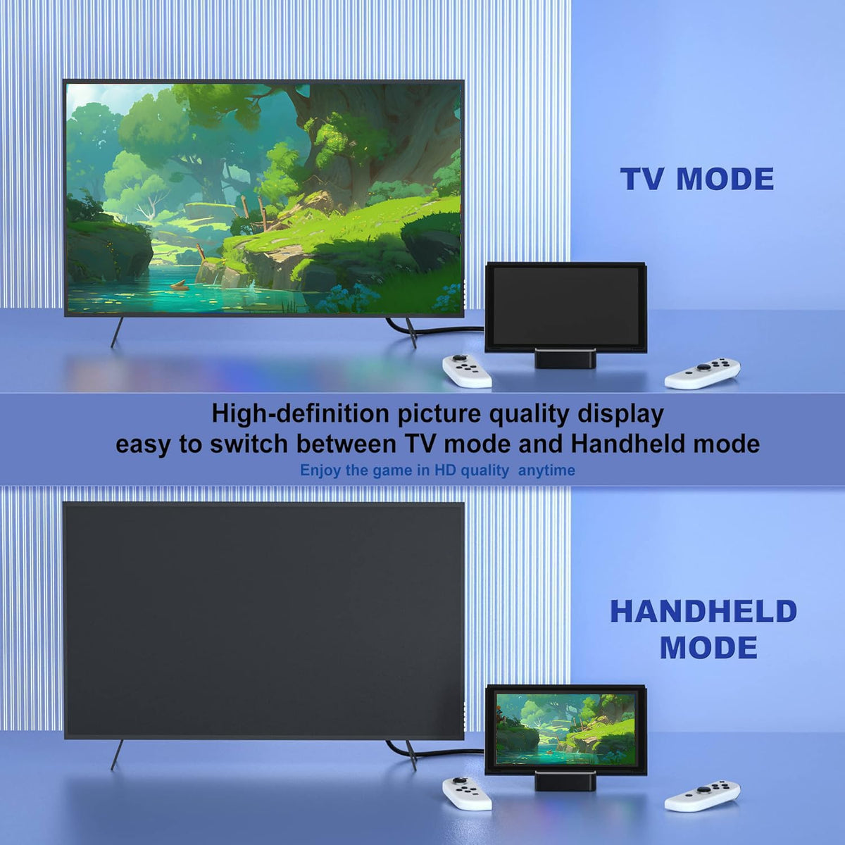 Iesooy 6-in-1 Nintendo Switch Docking Station Black OLED DEMO