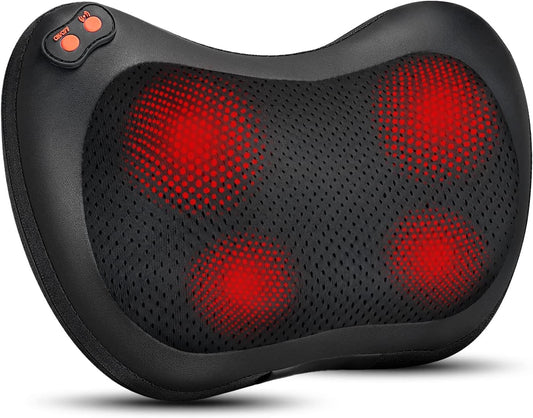 QUIXNOVA Shiatsu Neck and Back Massager with Heat - Electric Black NEW