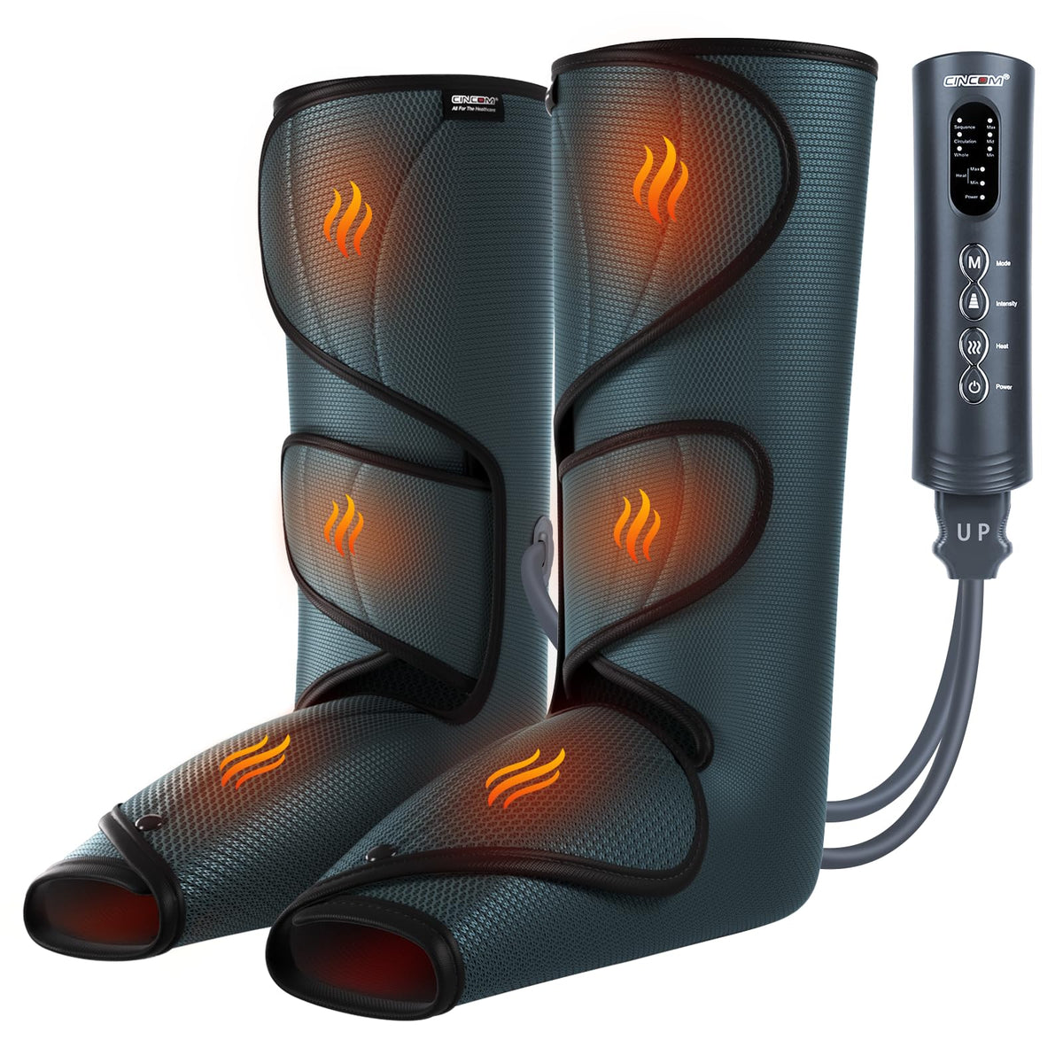 CINCOM Foot and Leg Massager with Heat Air Compression Black NEW