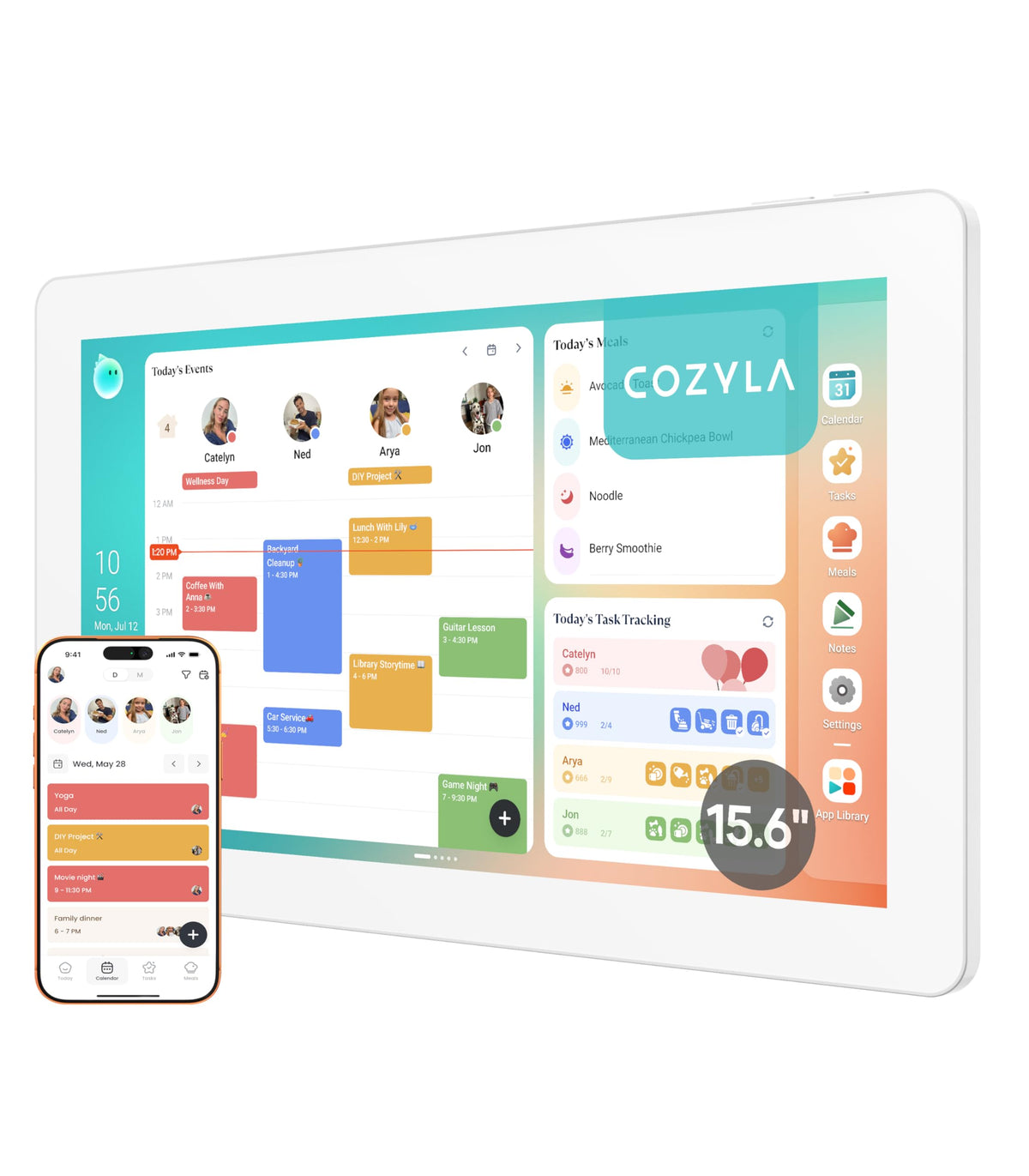 Cozyla Calendar Plus 2 15.6" Smart Digital Display Touchscreen White NEW