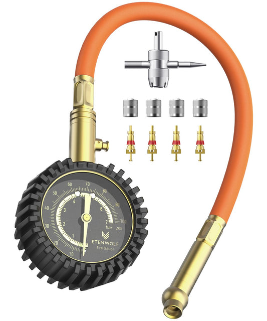 ETENWOLF Tyre Pressure Gauge 0-100 PSI ANSI Grade A Accurate DEMO
