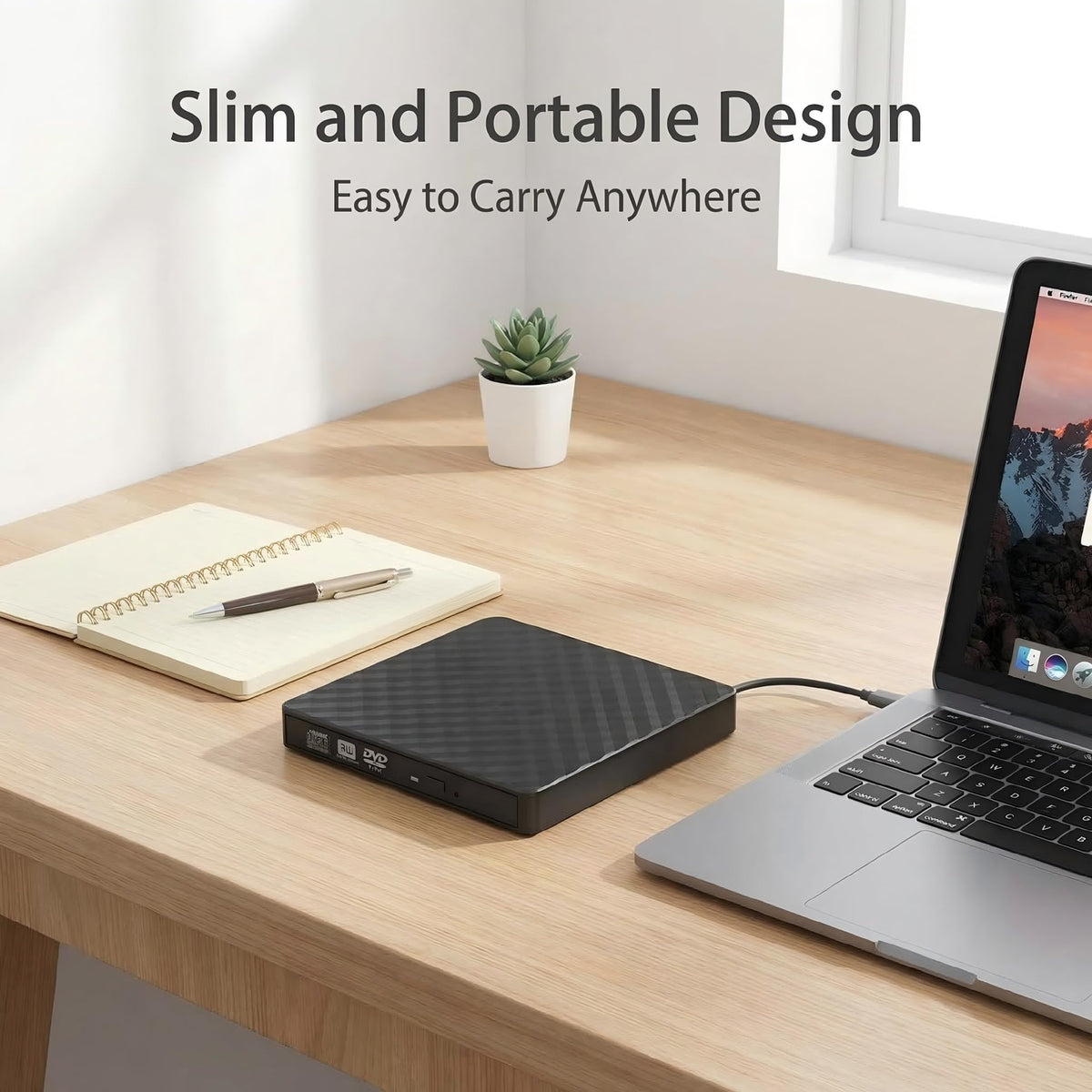 ZenLay USB DVD Players 3.0 External CD DVD Drive Burner for Laptop - Black DEMO
