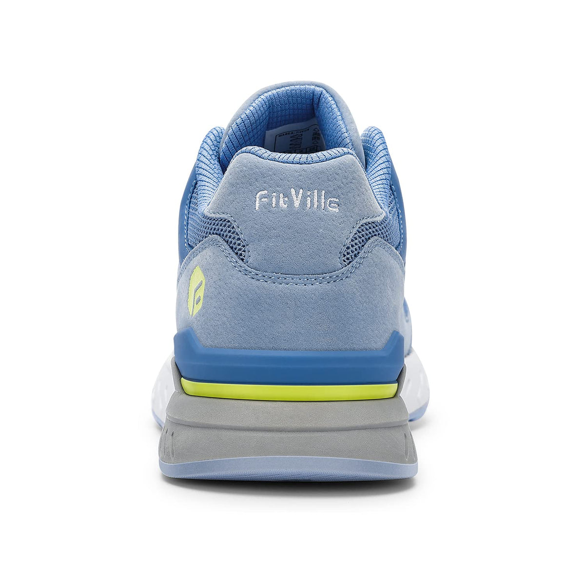 FitVille Trainers with Arch Support Non Slip Light Blue Mesh WIDE FIT US 7 DEMO