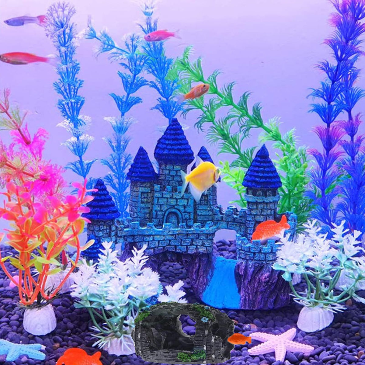 GdCosBao Aquarium Ornaments Colorful Fish Tank Decorations Set 15Pcs NEW