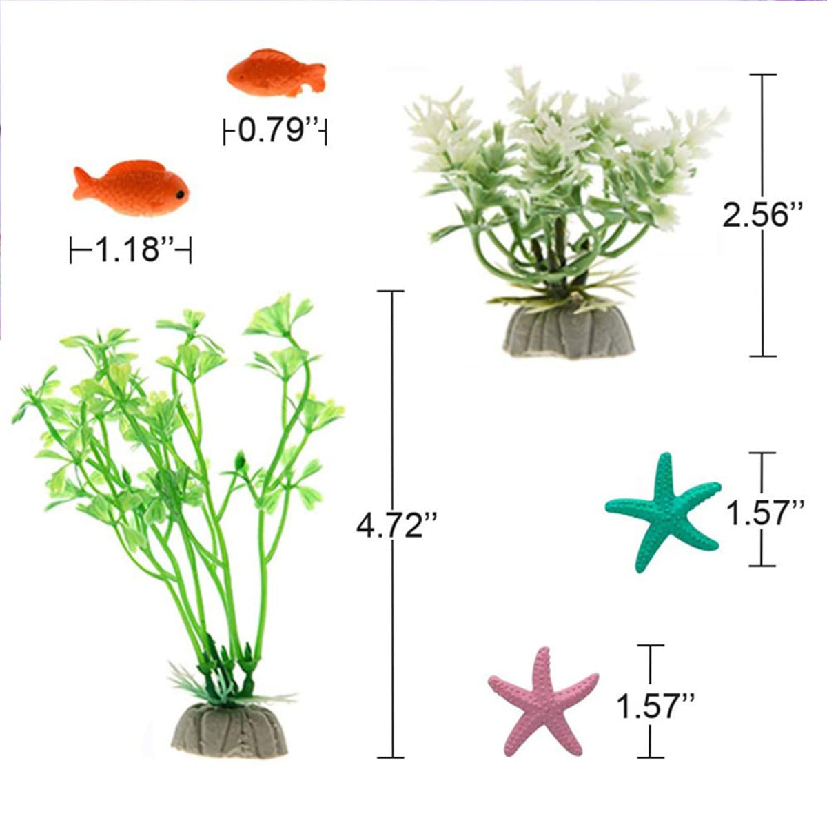 GdCosBao Aquarium Ornaments Colorful Fish Tank Decorations Set 15Pcs NEW