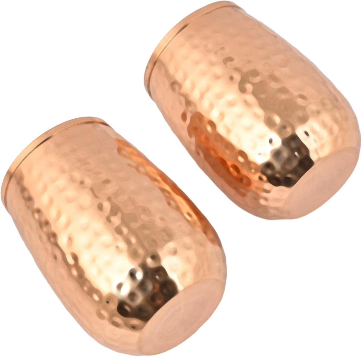 HealthGoodsIn Copper Tumblers Handmade Hammered Set of 2 - 250mL NEW