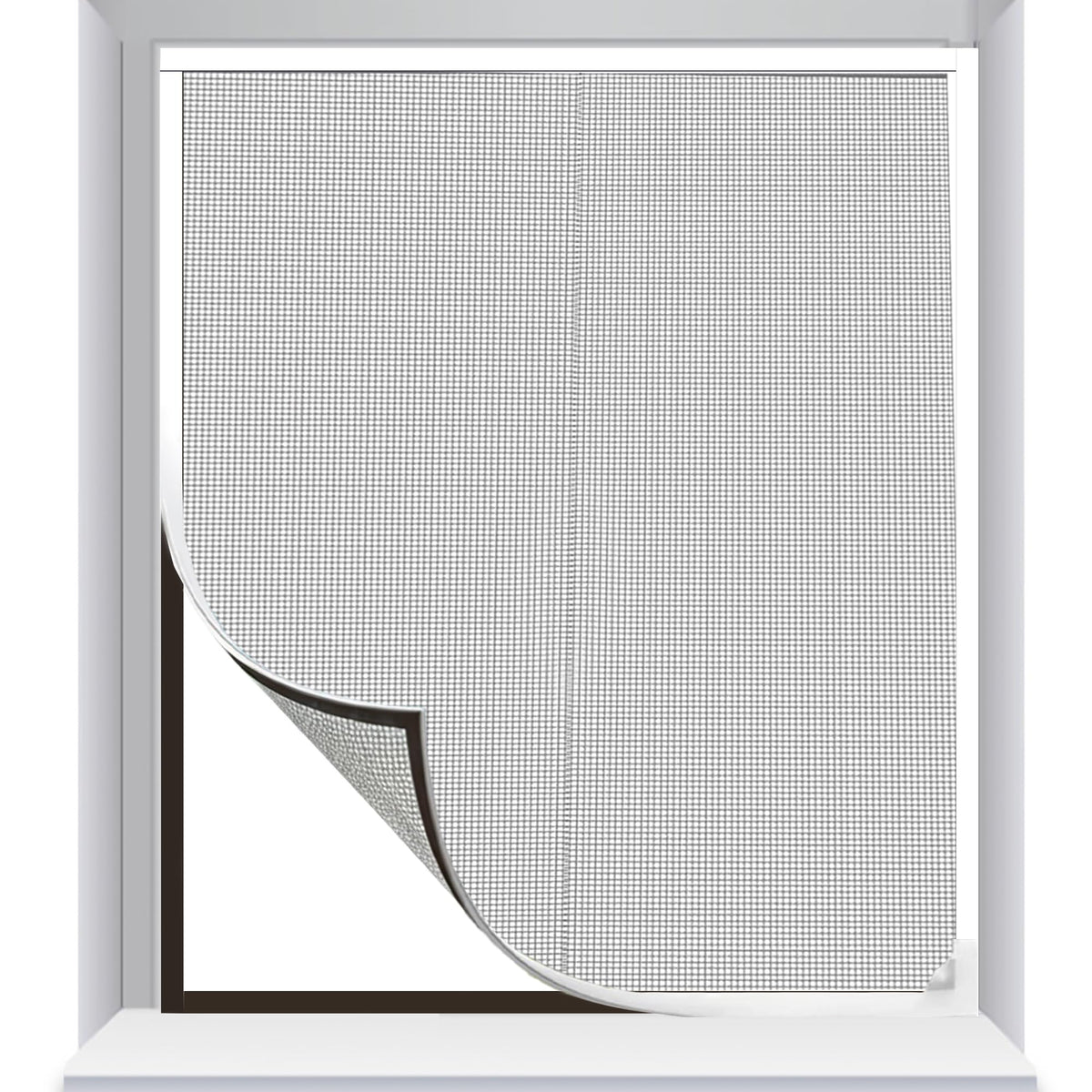 MEILANHUI Magnetic Hardware Window Screen 60" x 48" Black Adjustable Mesh NEW