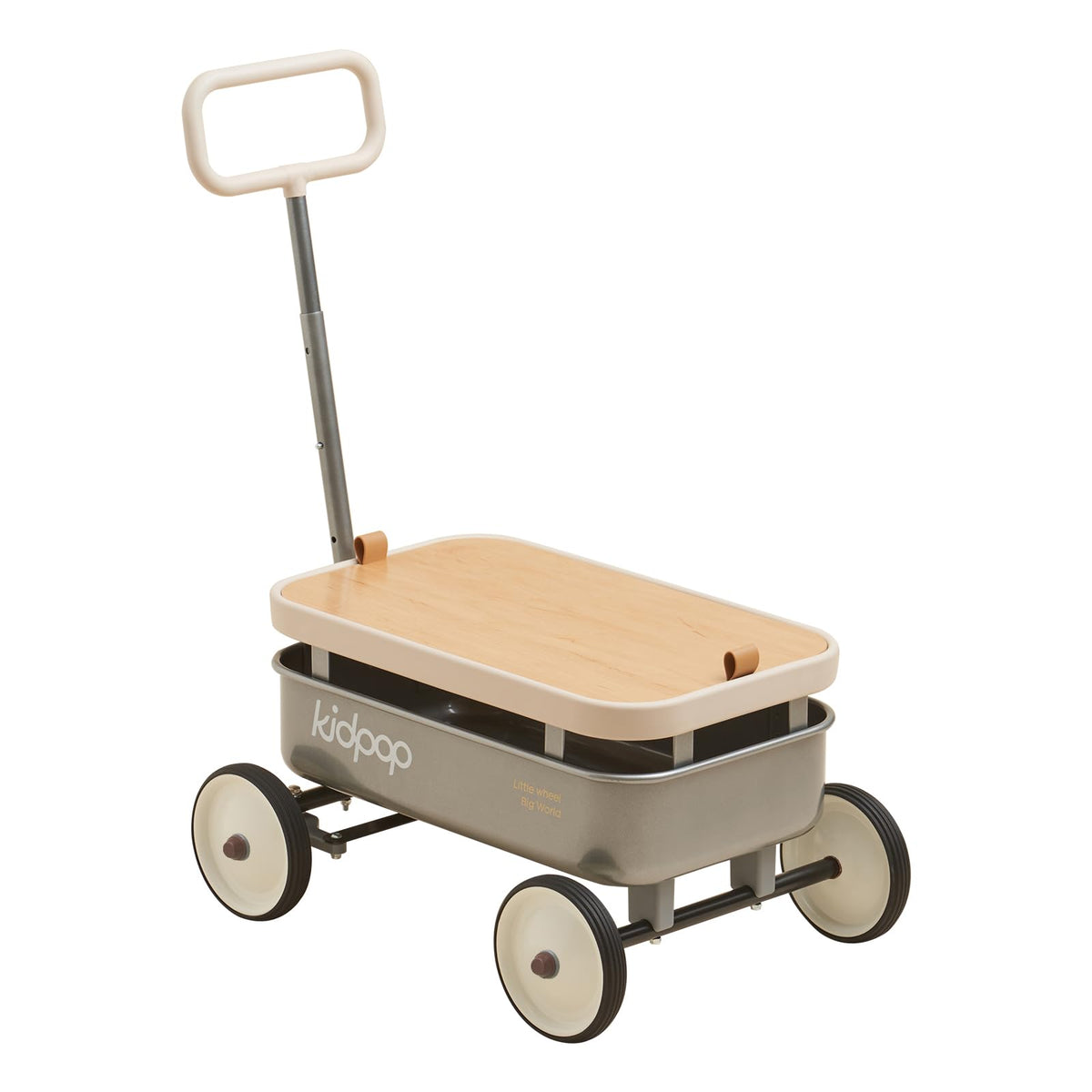 Kidpop PULA 3-in-1 Kids Wagon Push Walker Toddler Grey 50x30cm NEW