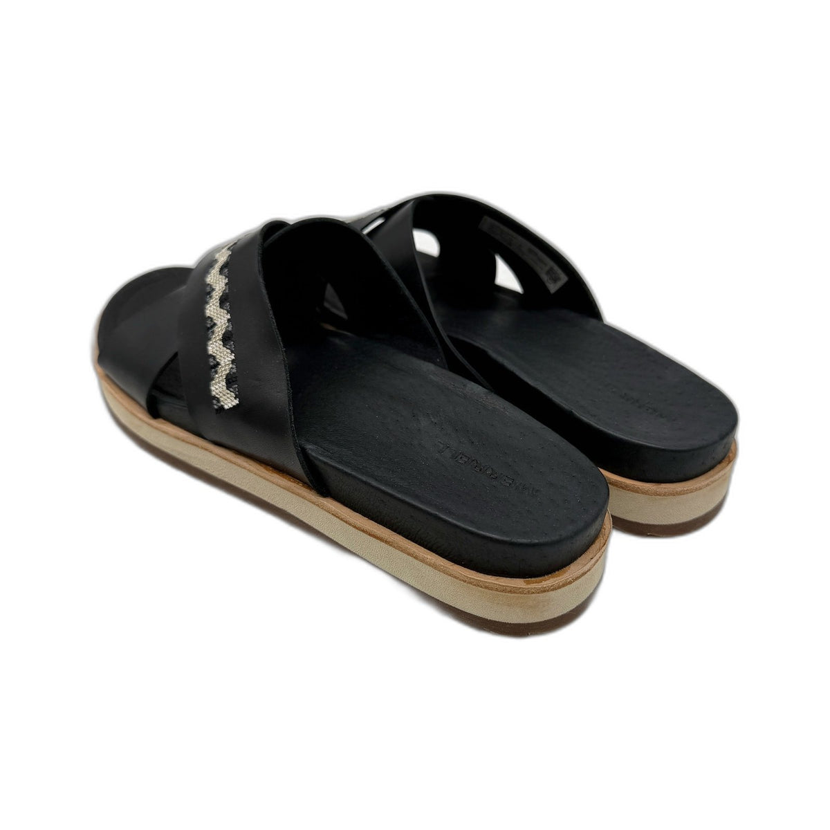 Merrell Womens Juno Slide Sandal Black Leather Platform US 10 NEW