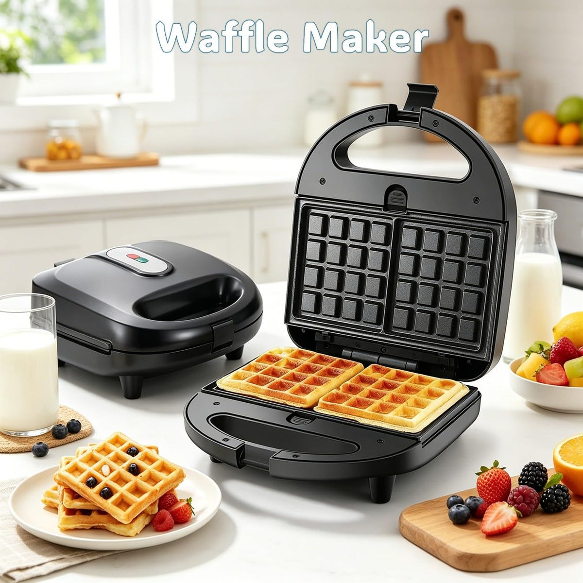 Yechentian 3 in 1 Electric Donut Maker Waffle Sandwich Panini Press Black DEMO