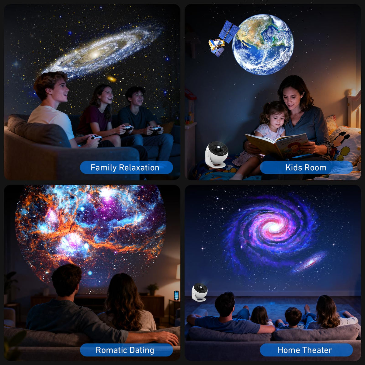 Nawchedo Galaxy Projector 13 in 1 Black Home Planetarium Night Light DEMO