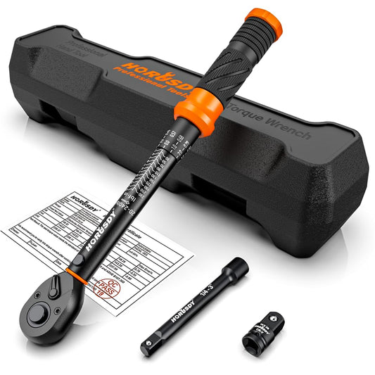HORUSDY 1/4-Inch Hand Tools Torque Wrench Set 20-240 in-lb Dual Scale Tool NEW