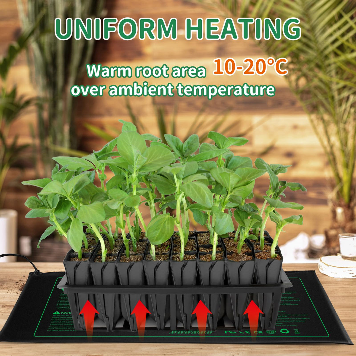 PETZOOKA Seedling Germination Pots Heat Mat Waterproof Plant Heating Pad - NEW