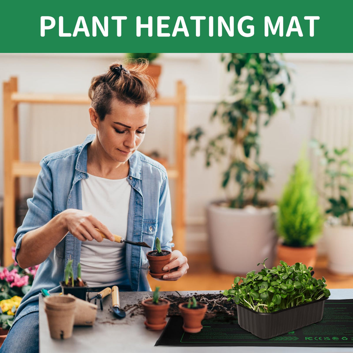 PETZOOKA Seedling Germination Pots Heat Mat Waterproof Plant Heating Pad - NEW