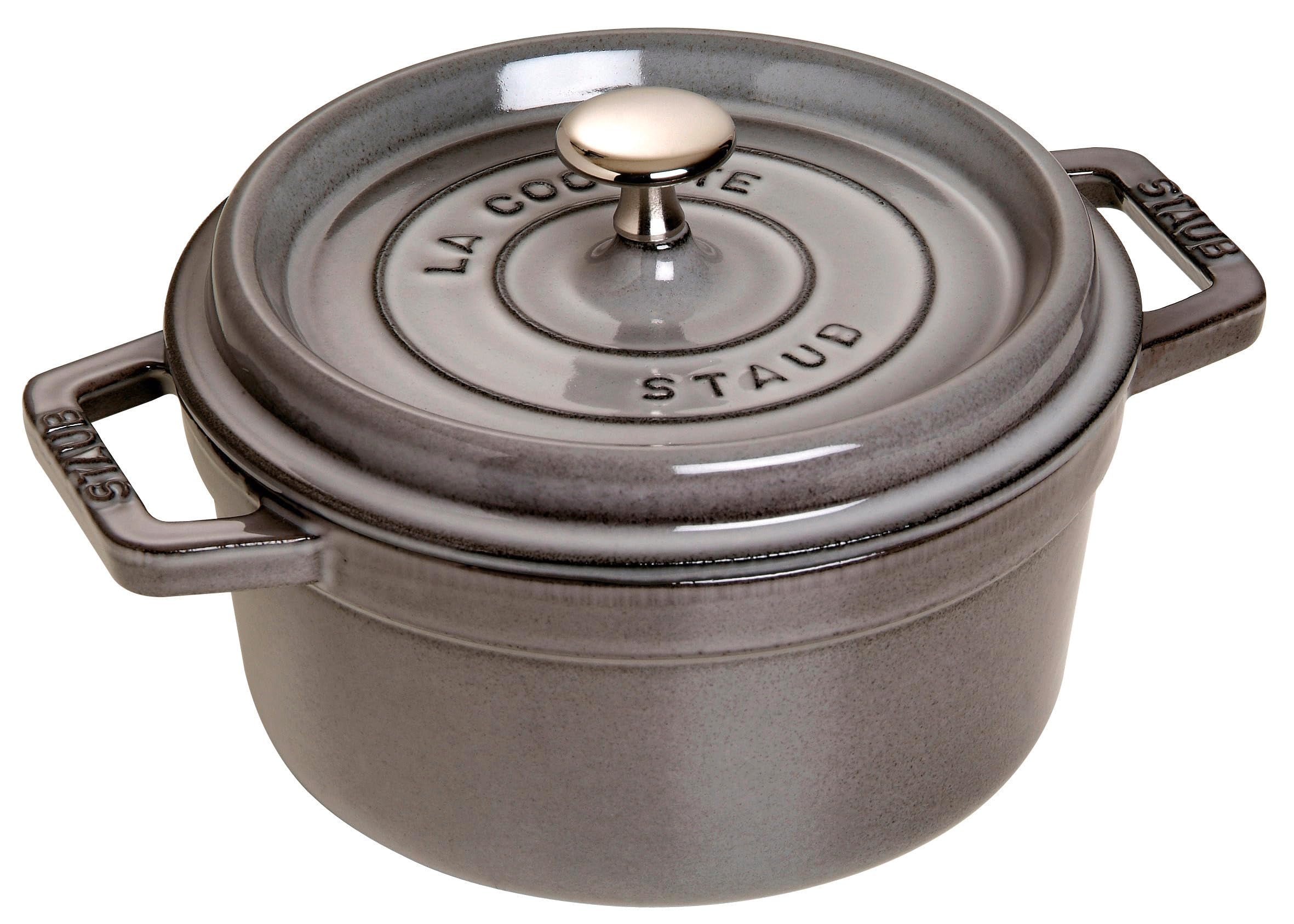 STAUB Cocotte Ronde Round Dutch Oven 20cm 2.2L Graphite Grey Cast