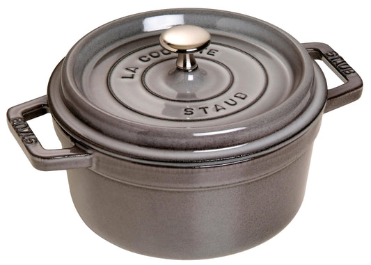 STAUB Cocotte Ronde Round Dutch Oven 20cm 2.2L Graphite Grey Cast Iron NEW