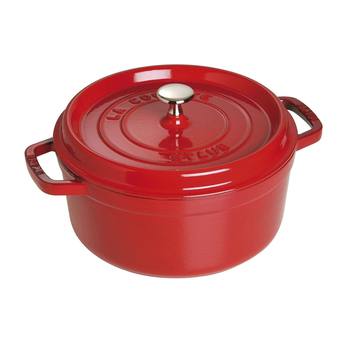 STAUB Cherry Cast Iron Dutch Oven 4-Qt Round Cocotte Casserole NEW