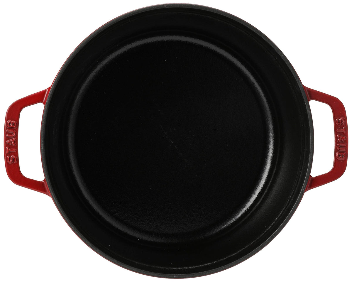 STAUB Cherry Cast Iron Dutch Oven 4-Qt Round Cocotte Casserole NEW