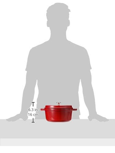STAUB Cherry Cast Iron Dutch Oven 4-Qt Round Cocotte Casserole NEW
