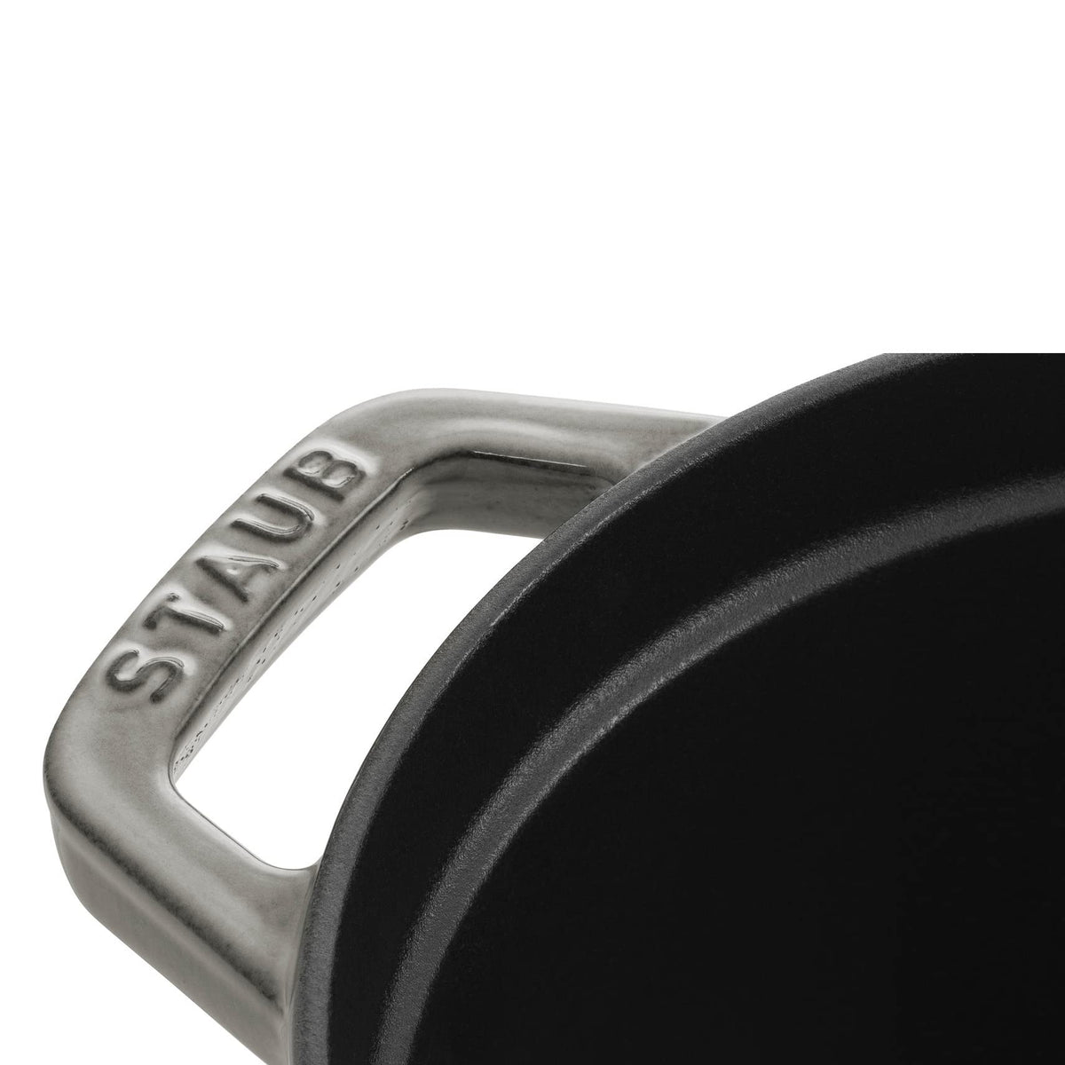 Staub Graphite Grey Cast Iron Dutch Oven Oval Cocotte Roaster 31cm NEW
