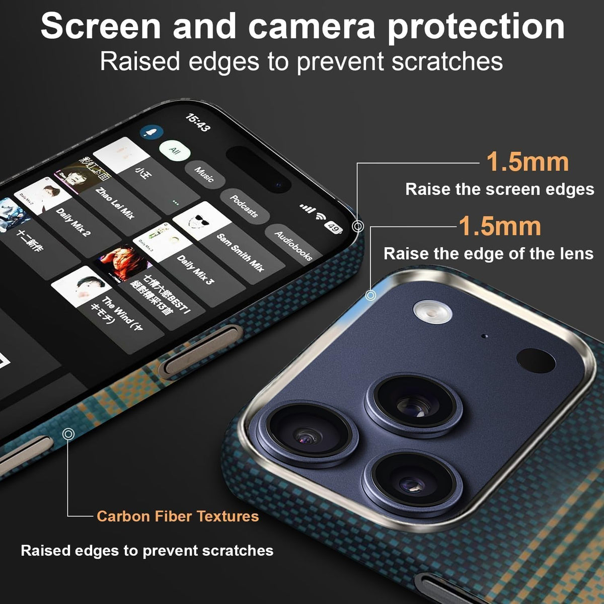 Adando iPhone Basic Cases 17 Pro Max Slim Magnetic Case - Moonrise Blue NEW