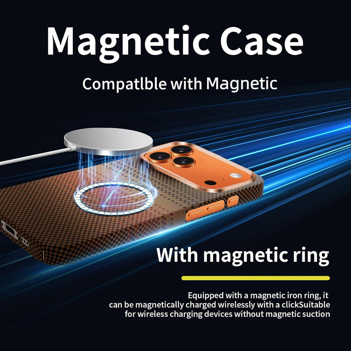 Adando iPhone Basic Cases 17 Pro Max Slim Magnetic Case - Moonrise Blue NEW
