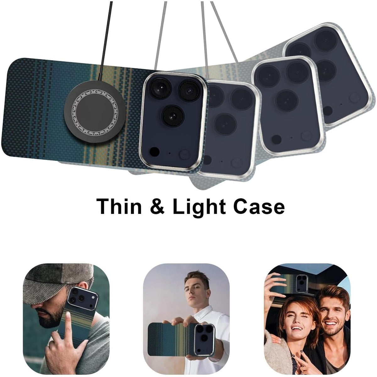 Adando iPhone Basic Cases 17 Pro Max Slim Magnetic Case - Moonrise Blue NEW