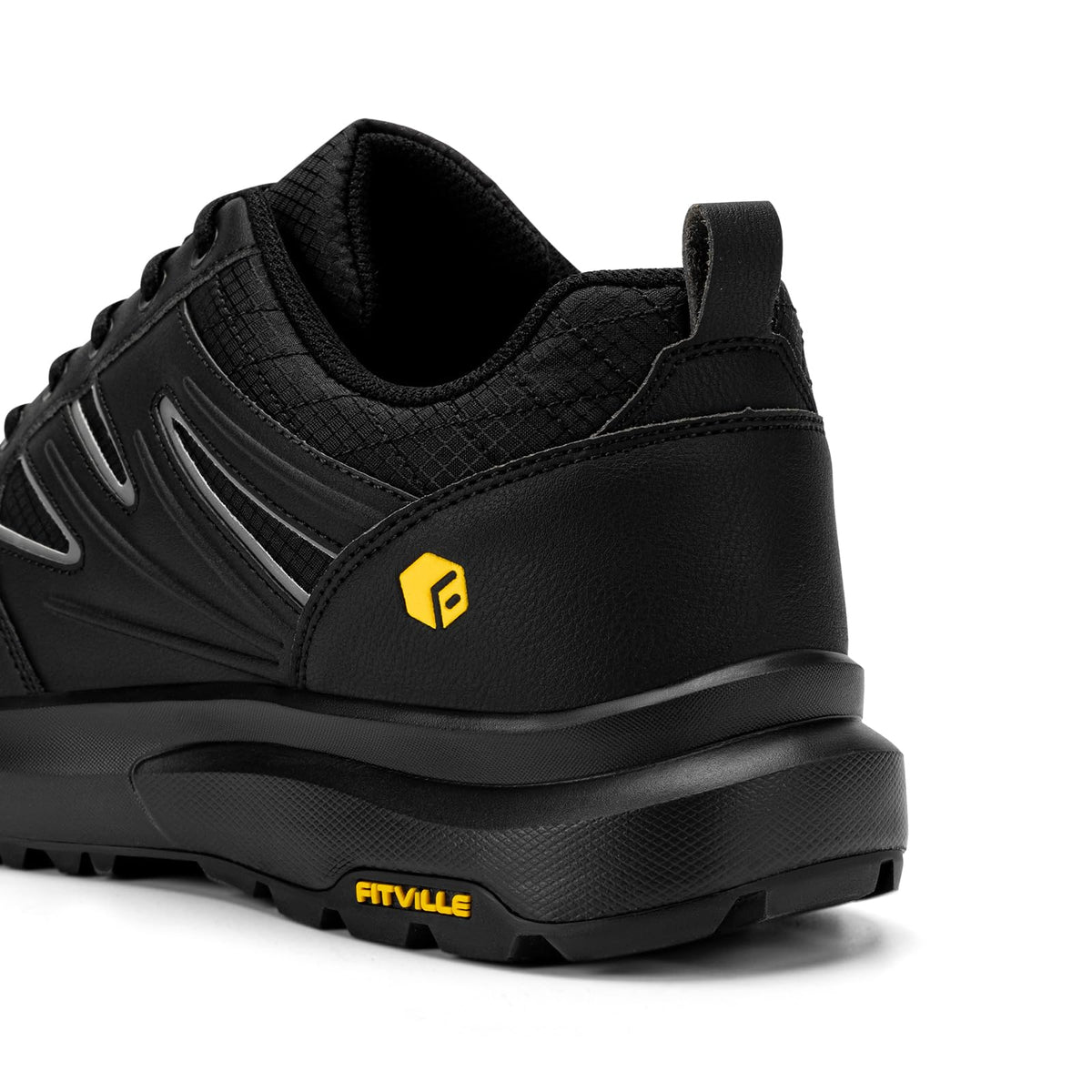 FitVille Low Top Breathable Hiking Shoes Black Lightweight WIDE FIT US 12 NEW